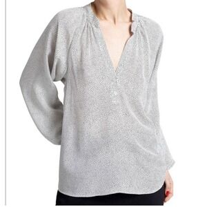 A.L.C - Jules Dotted V Neck 100% Silk Blouse Size‎ 6